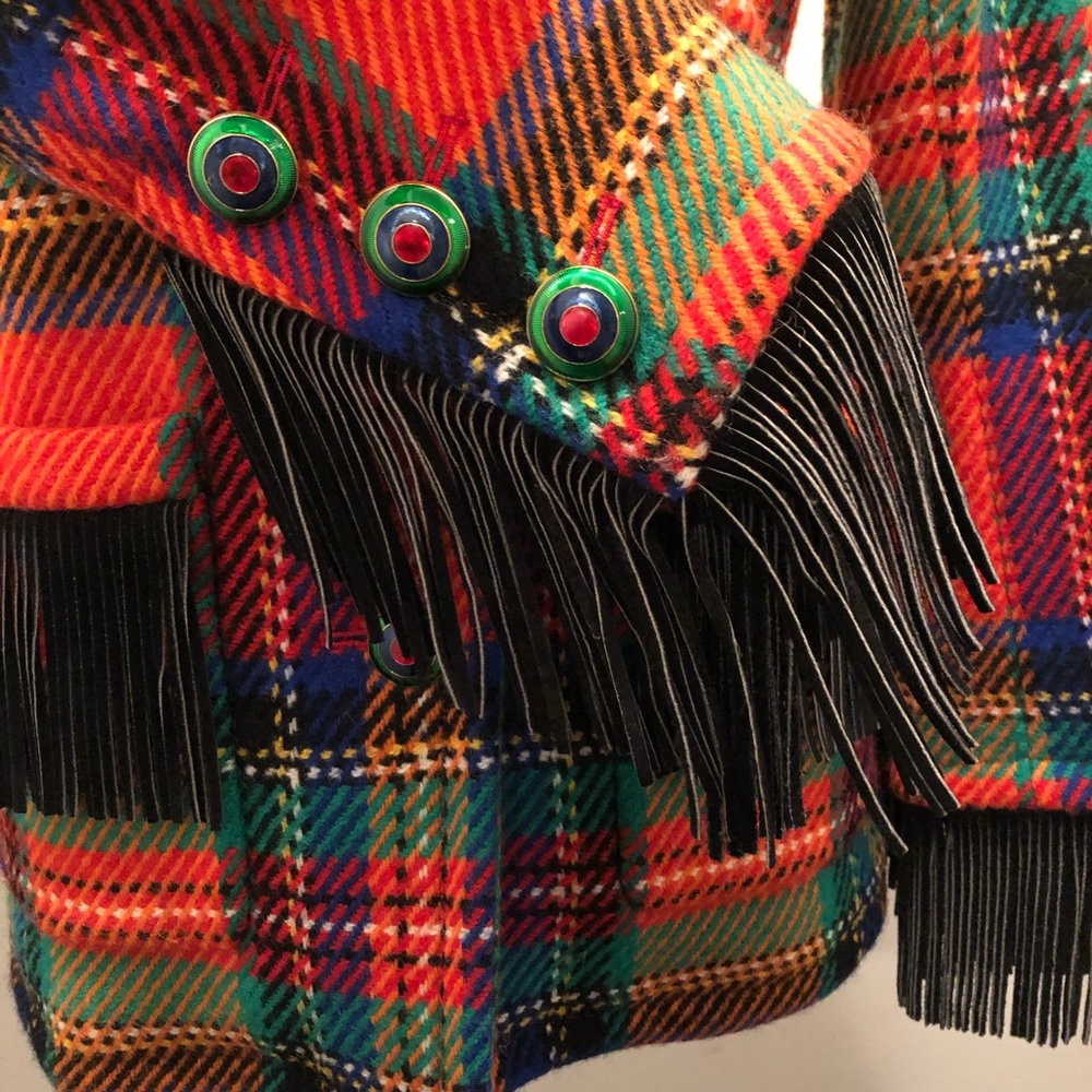 Yves Saint Laurent Vintage Jacket Leather Fringe - Picture 2 of 7
